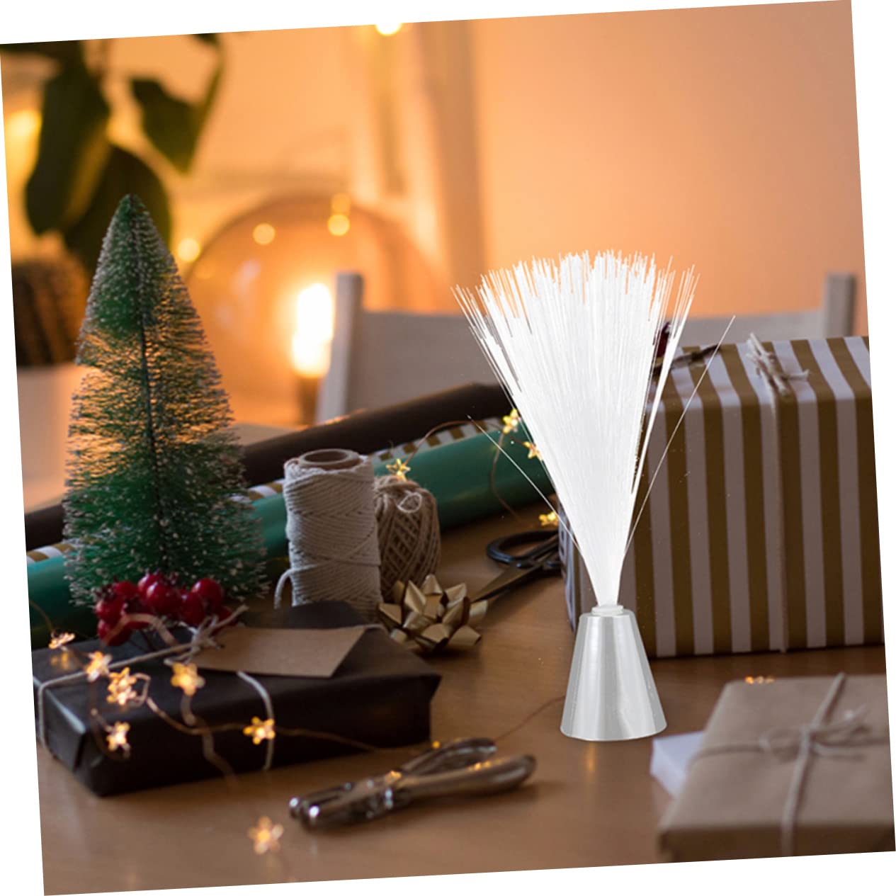 WHAMVOX Battery Powered String Lights 50ft Fiber Optic Lights Projector for Holiday Decor