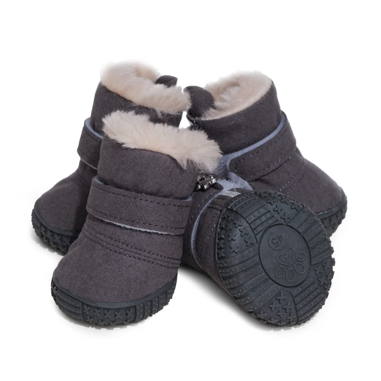Hdwk&Hped Snow Dog Boots Warm Fleece Dog Winter Booties