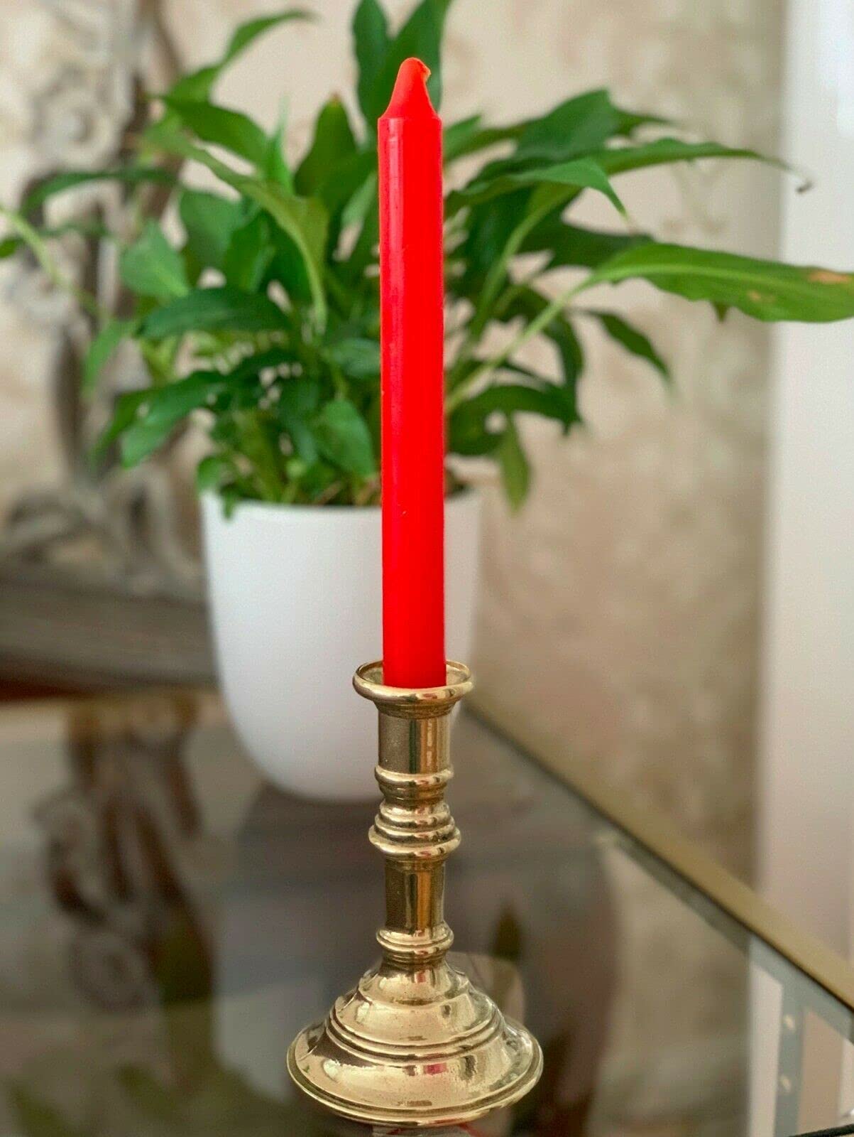 2 x Kerzenleuchter Messing Gold 14 cm Kerzenständer Kerzenhalter Barock jugendstill Tischleuchter Tischdeko 80403