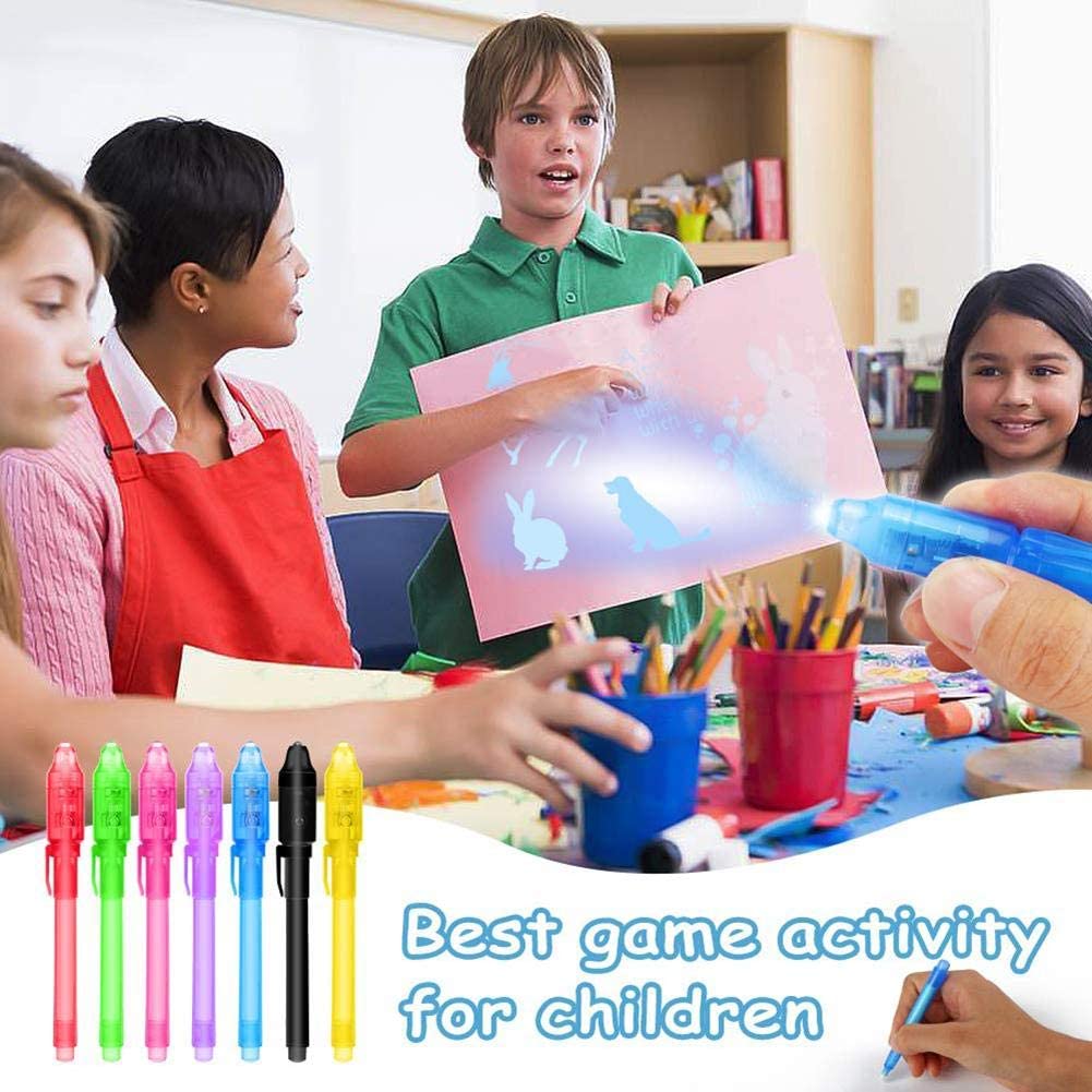 Invisible Ink Magic Pen (20 pieces) with UV-Light Birthday Return Gifts for all age group-Multicolour 2