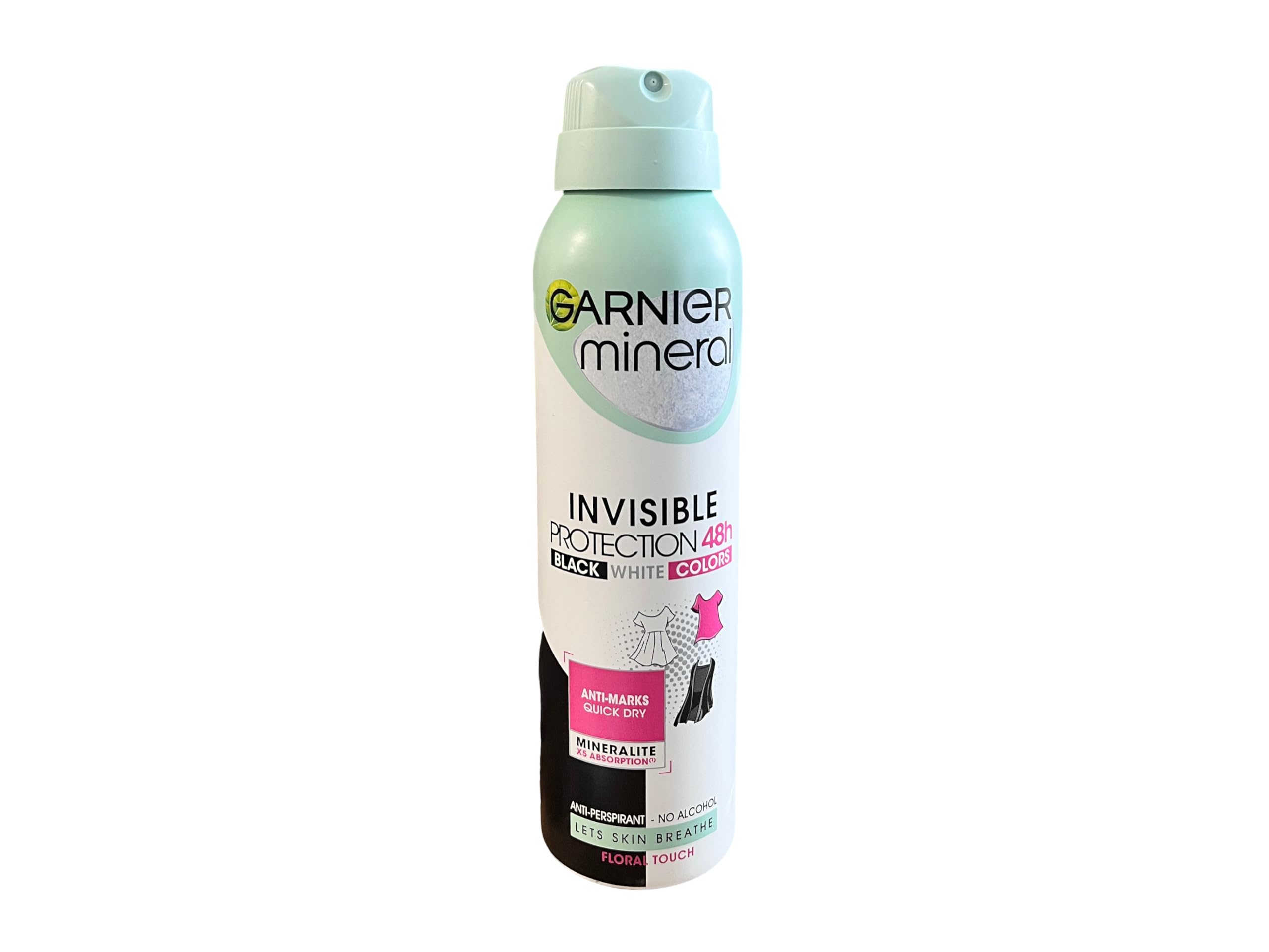 Garnier Mineral Invisible Black, White & Colours Deodorant Spray Pack of 6 x 150 ml