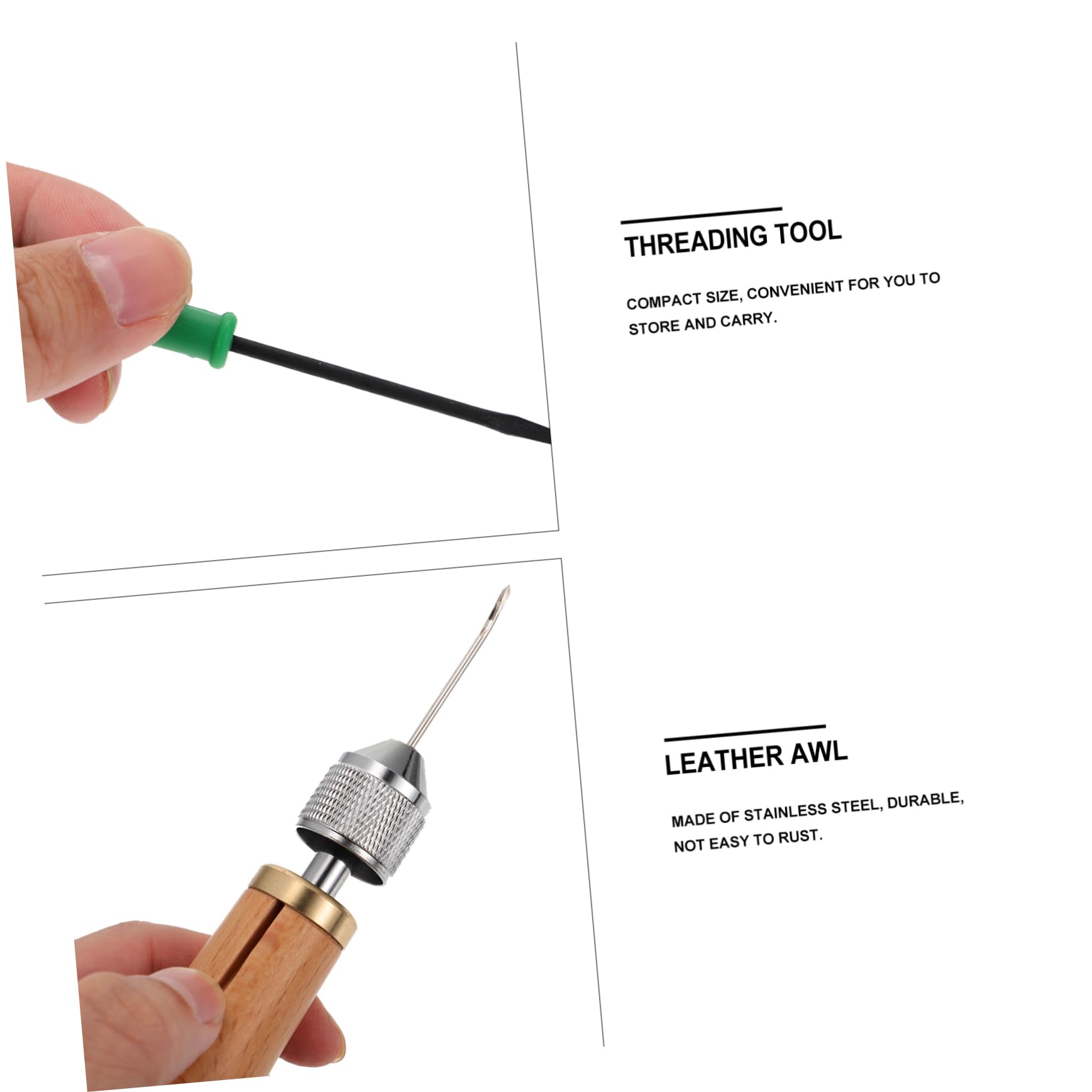 STOBOK 3juegos Kit De Herramientas Para Coser Punzón De Coser Agujas Hilo Encerao y Destornillador Diseño Ergonómico Para Proyectos De Bricolaje y Reparación De Bolsas y Calzado