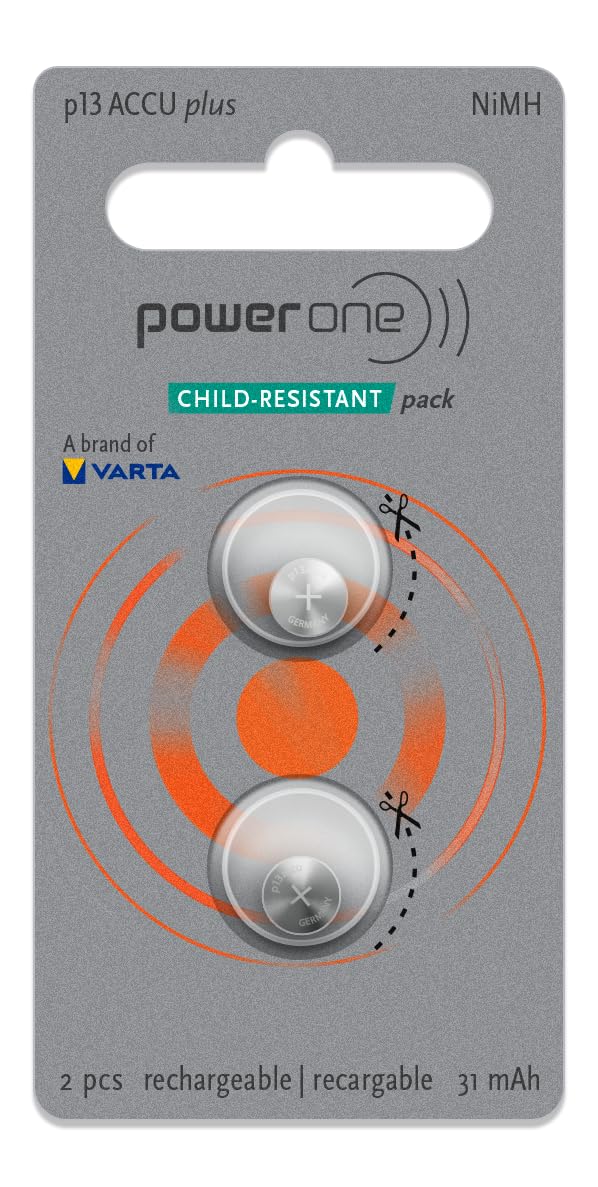 PowerOne ACCU plus Size 13 Rechargeable Hearing Aid Batteries product thumbnail 3