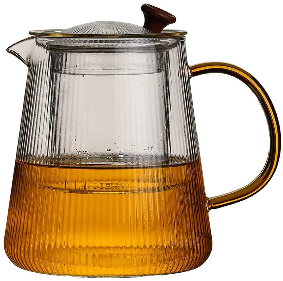 ZQNYDX Tetera Tetera Creativa Moderna, Tetera de Vidrio Transparente Resistente al Calor con Filtro, Utensilios para Beber de Gran Capacidad para el hogar y la Oficina Cafetera