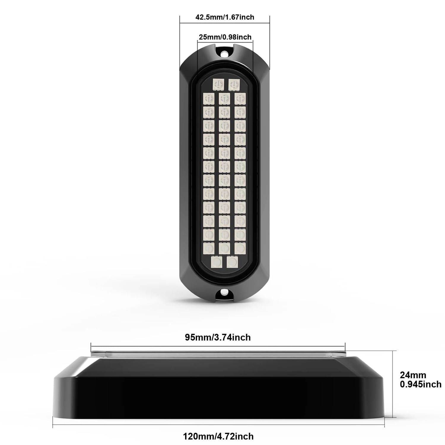Greluma 2 Piezas Luces para barcos, luz subacuática impermeable de aleación de zinc de 40 LED, luces de popa/navegación/desagüe, luz de cortesía, luces de cubierta (azul)