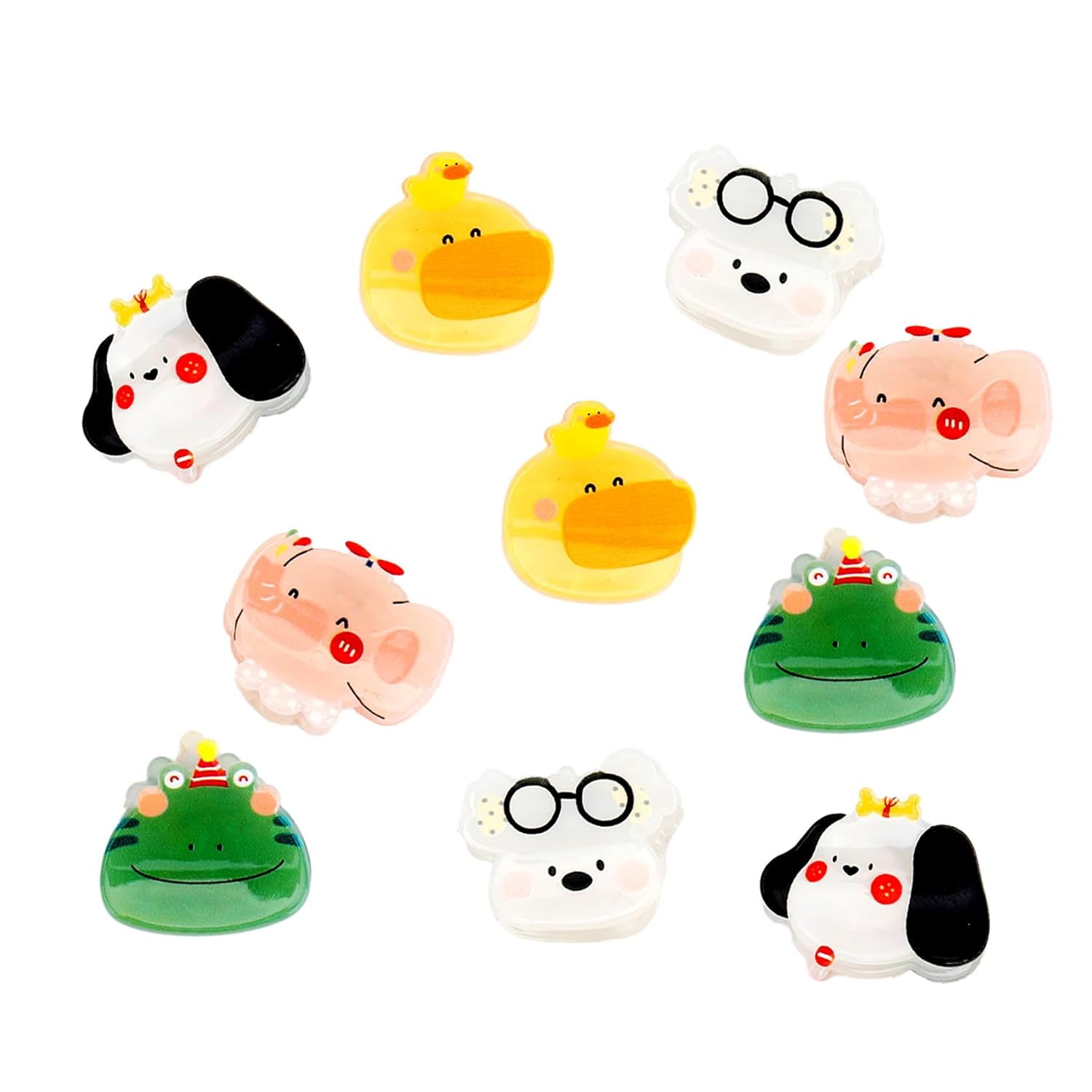 10 Pcs Mini Animals Hair Claw Clips for Girls Women Cute Small Claw Clips Frog, Duck, Dog, Elephant Clip Fun Hair Accessories Gifts for Girls