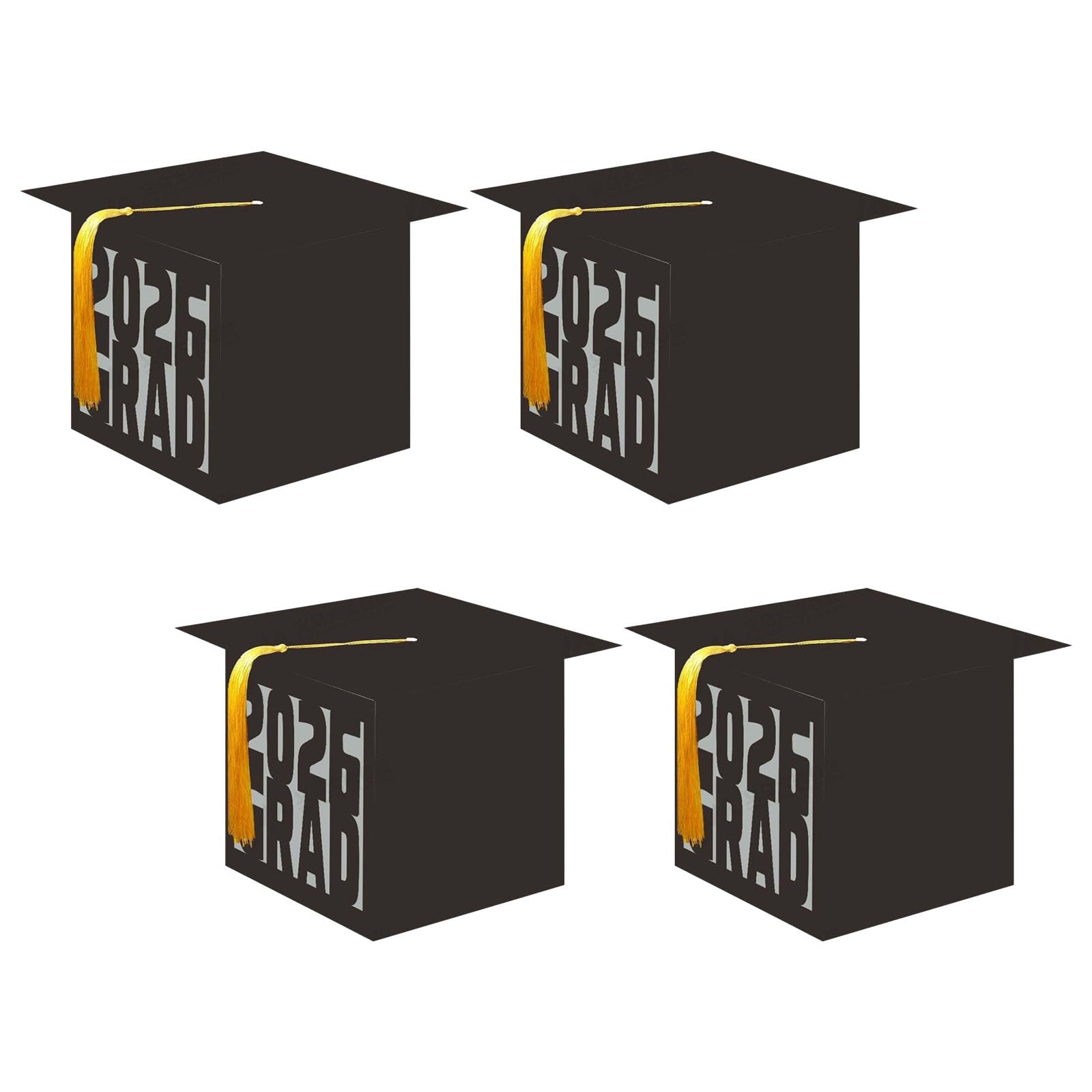 Elnwnnkc Class of Coming Year Commemorative Containers 4 Piece Set for Displaying Photos and Small Gifts At Celebrations Graduation Centerpiece Decor