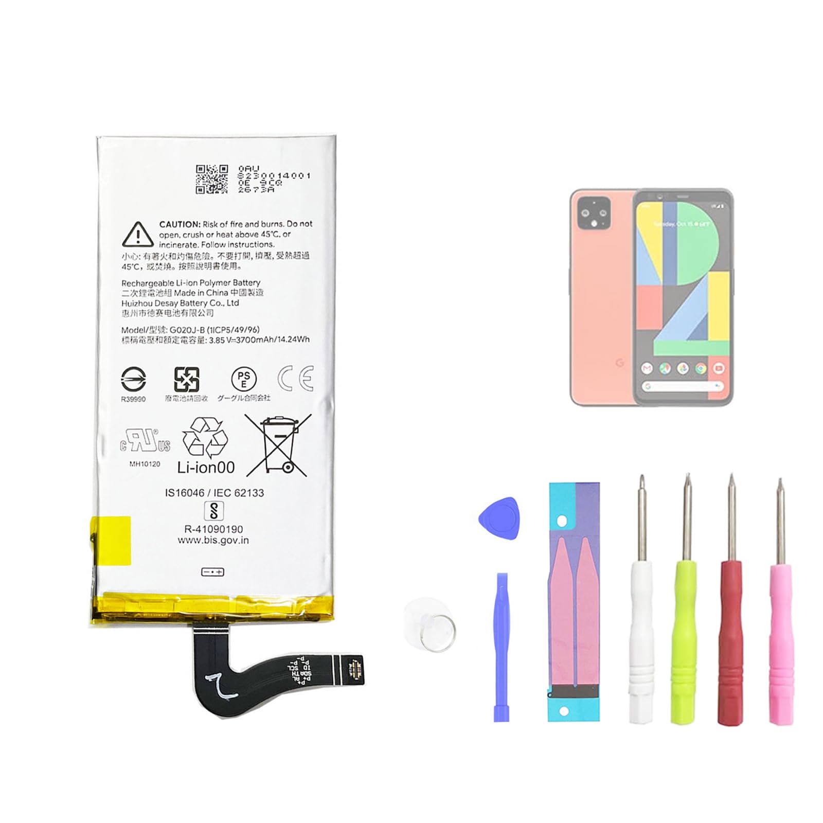 Batteria Sostitutiva G020J-B 3.85V 3700mAh Per Google Pixel 4 XL - Alta Qualità (UK)