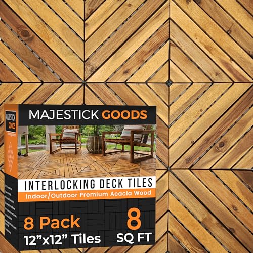 Interlocking Deck Tiles 8 Pack Diagonal - Snap Together Wood