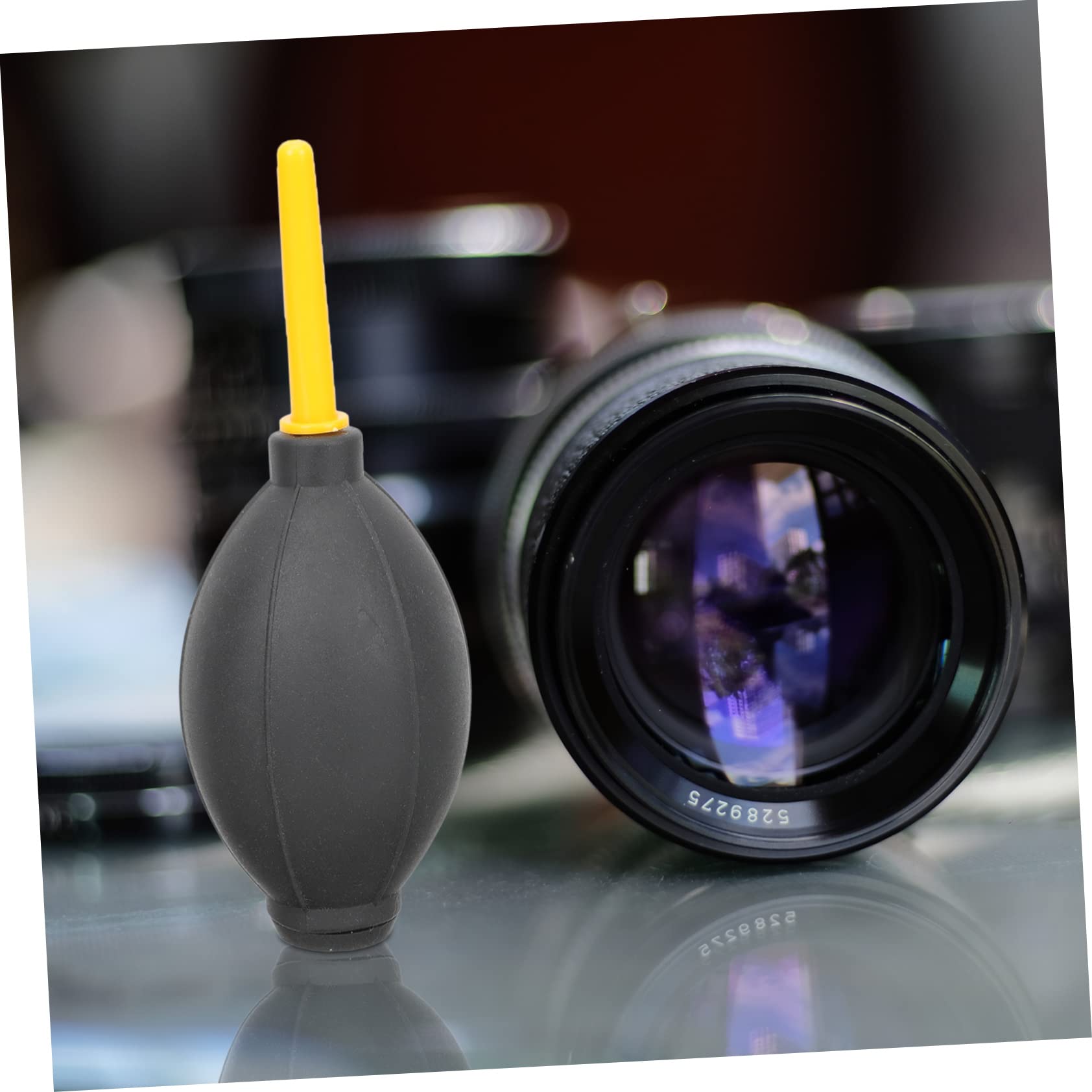 Yardenfun Soplador De Polvo y Lentes Para Limpieza De Cámaras 3 Piezas, Para Fotógrafos Profesionales, Diseño Compacto, Aire Comprimido Rápido, Uso En Cámaras y Equipos Electrónicos, Color Negro