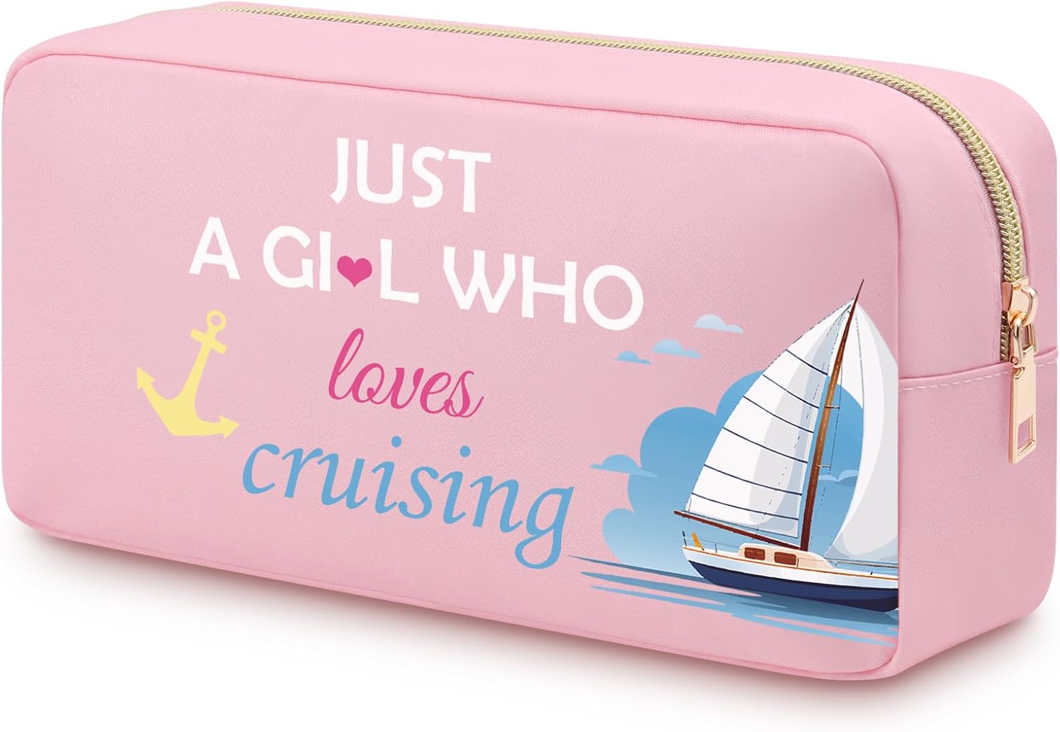 Heigebi Cruise Lover Makeup Bag Cruise Gifts for Women Friends Sister Oxford Cloth Cosmetic Bag Beach Lover Beach Weekend Gifts for Cruise Lovers Carnival Cruise Themed Valentine Birthday Gift