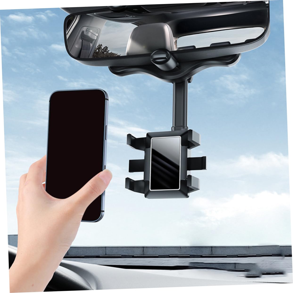 CHILDWEET Soporte Móvil para Coche Soporte para Teléfono Salpicadero Montaje Multifuncional para GPS y Smartphone Diseño Seguro y Cómodo Color Negro
