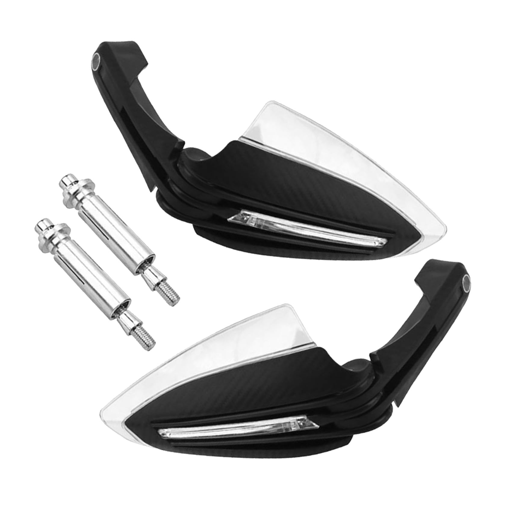 Protector Manos Motocicleta con LED Carcasa Resistente y Acrílica Antiviento Diseño Decorativo con Luz Intermitente para Seguridad Nocturna Accesorio Manillar Moto Cable Negro con