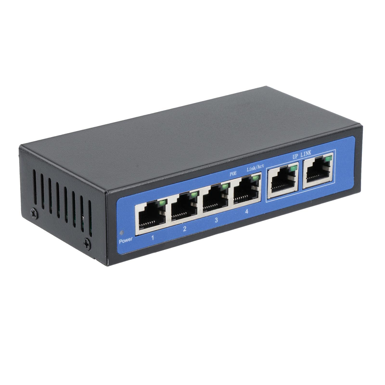 Club Bollywood®6 Port 10/100Mbps 4 Poe Port & 2 Uplink Power Over Ethernet Switch 4,5+/7,8- Support 12V 24V 48V| Enterprise Networking, Servers |1 Piece 4+2 Poe Switch