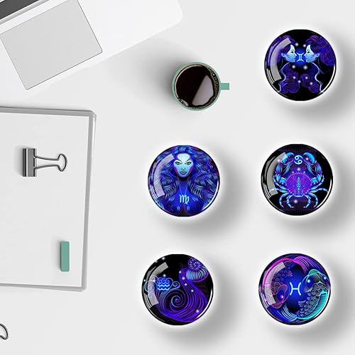 Miniatura 6 de Imanes decorativos para nevera, 12 imanes redondos de vidrio para refrigerador, imanes de pizarra blanca para gabinetes de oficina, calcomanías