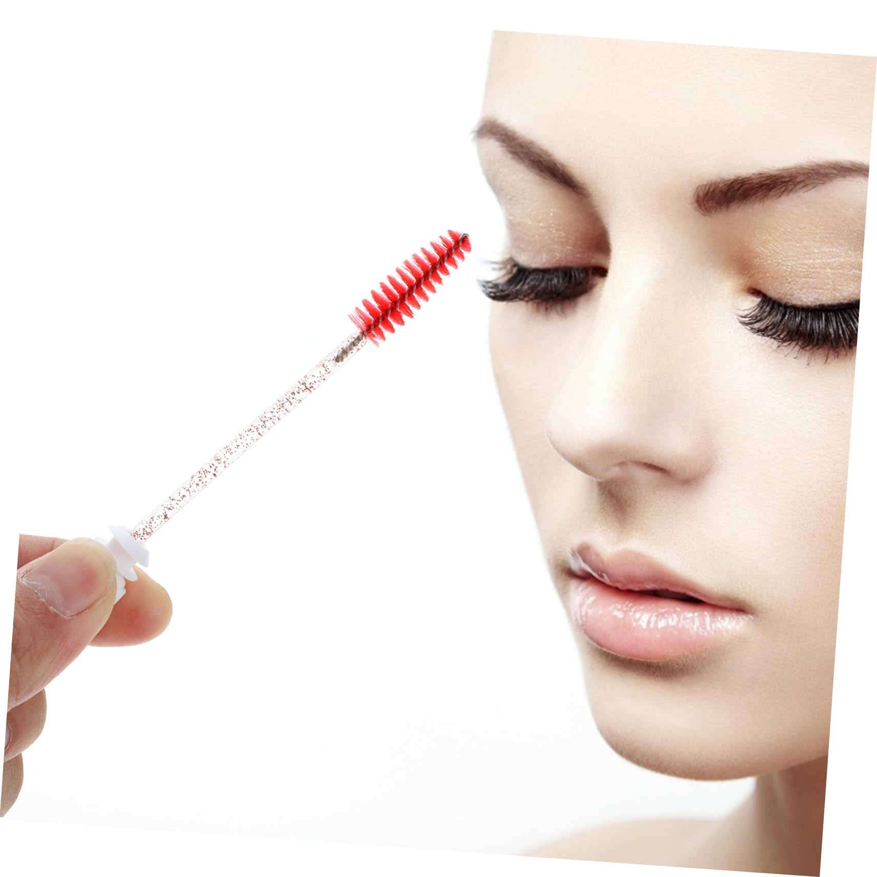 Healeved Lash Brush Eyelash Extensions 10pcs Portable Eyelash Mascara Tube Makeup Brush Wands for Professional Personal Use