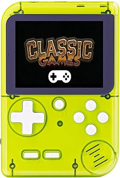 Kids Handheld Game Console Pre-Loaded 400 Classic Games, Portable Video Game Console with 2.8" Color Screen, Rechargeable Battery, Handheld Electric Game Console for Boys Girls Green