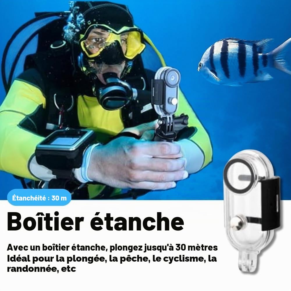 Caméra corporelle 4K POV Pro, caméra portable avec clip rotatif 360° et clip magnétique, enregistrement 120 minutes, idéale pour conférences, voyages et promenades