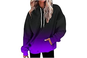 2024 Hoodies for Women Y2K Gradient Print Oversized Sweatshirt Casual Drawstring Hooded Pullover with Pocket