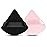 2 Pcs EVAOUXIU Triangle Powder Puff for Face Powder, Soft Plush Setting Powder Puff, Velour Cosmetic Foundation Blender Sponge Beauty Makeup Tools (Black&Pink)