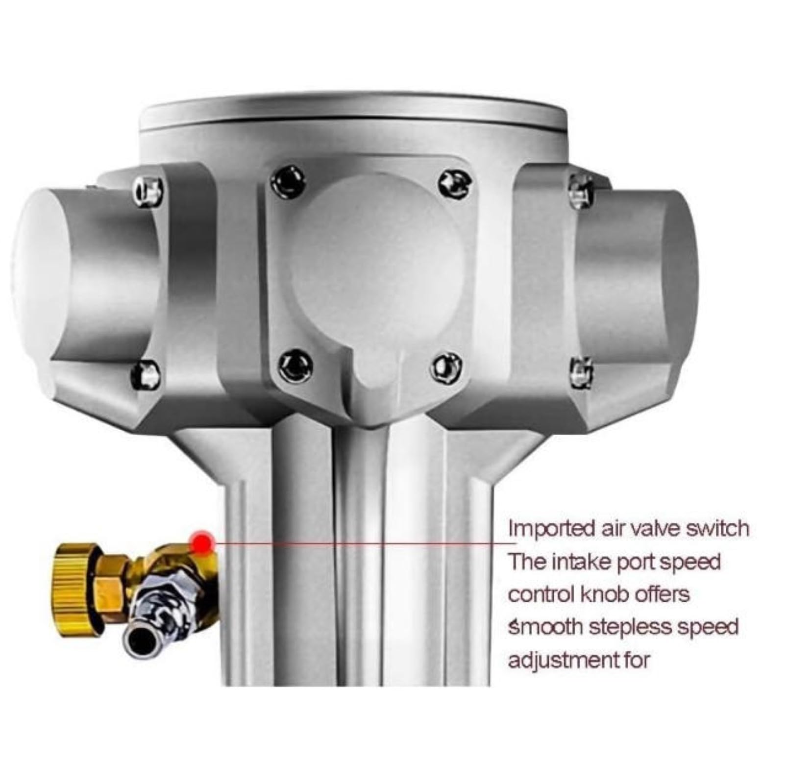 Mezclador de Pintura Neumático de 5 Galones, Velocidad Variable 0-4000 Rpm | Con Soporte Ajustable, Herramienta de Recubrimiento y Dispersión de Tinta Accionada Por Aire(silver)