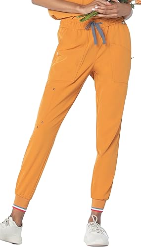 Mediclo Catalina Jogger - Pantalones médicos para mujer 7 bolsillos respetuosos con el medio ambiente tela FYSEL pierna cónica ropa de trabajo