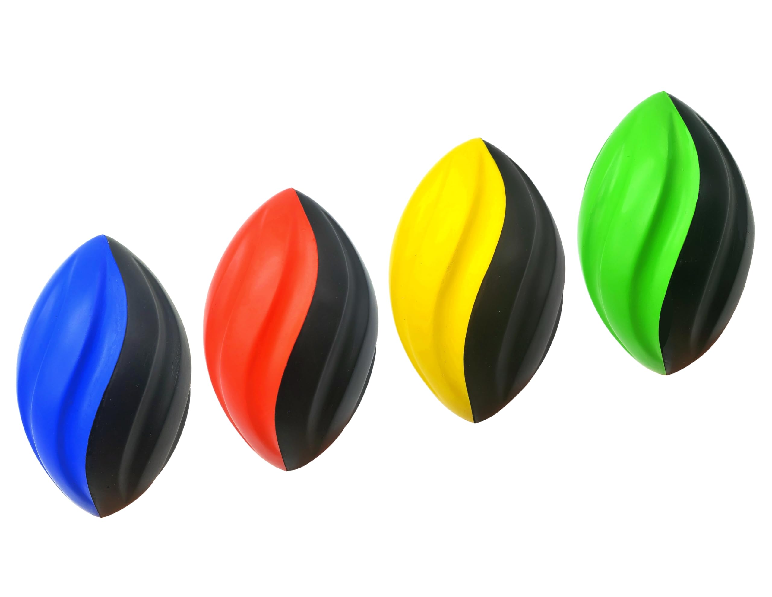 - 7" Spiral Mini Football for Kids 4 Pack - Foam Footballs for Kids - Soft, Small Footballs (Red, Yellow, Blue and Green)