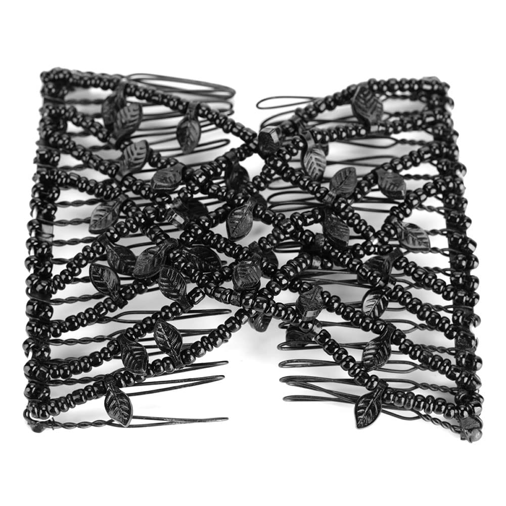 TOSSPER Perlen-Haarkämme Set – Elastische Doppelclips Zum Haare Stylen, DIY-Accessoire Für Frauen & Mädchen