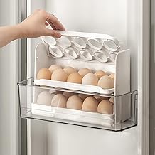 Egg Tray for fridge, 24 Egg Storage Box - Egg Refrigerator Storage Tray Stackable ABS Plastic Egg Storage Containers for Fridge and Kitchen Egg storage basket