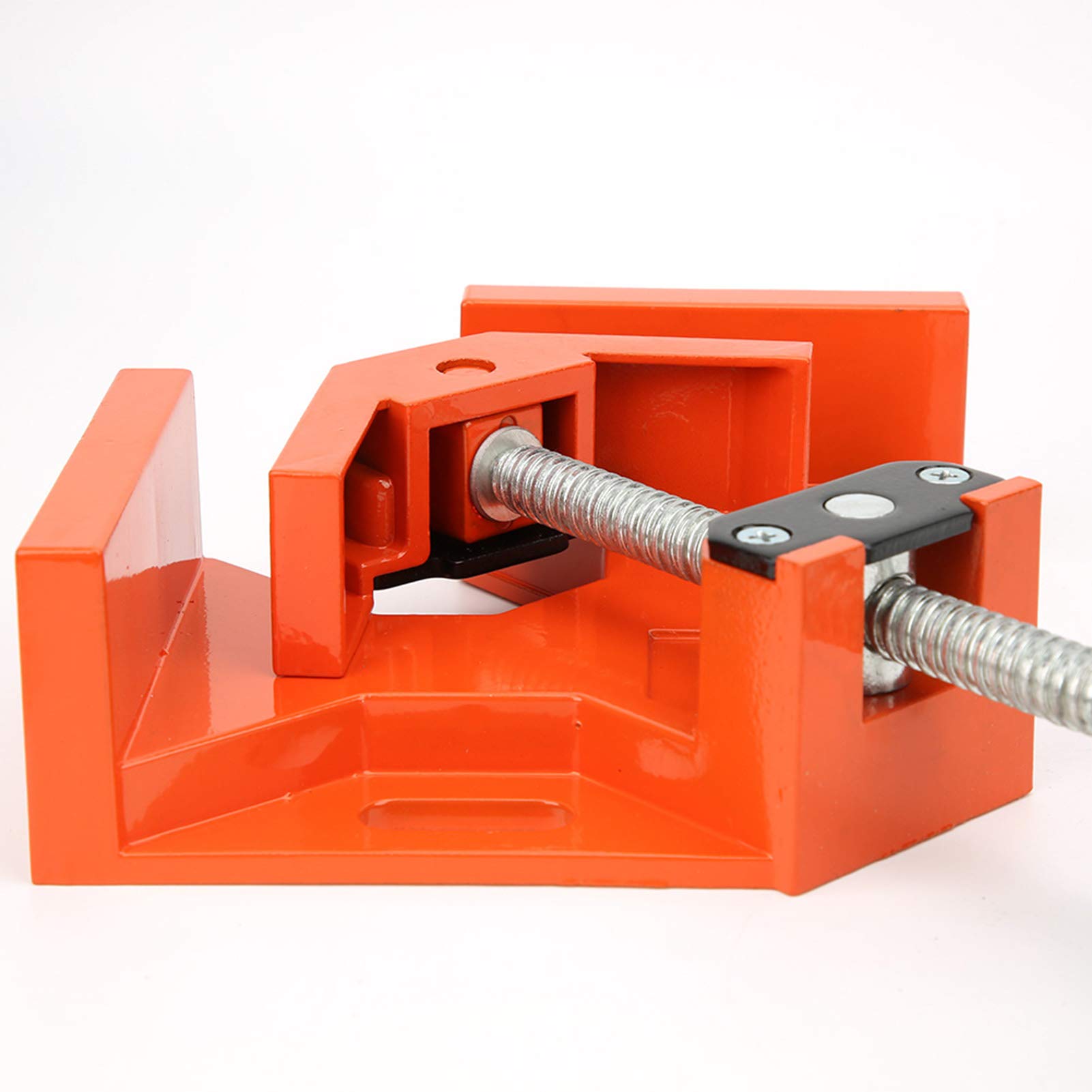 Angolo a 90 gradi angolare a destra morsetto morsetto morsetto strumento in alluminio ad appuntamento in legno per arancione carpenter (Orange)