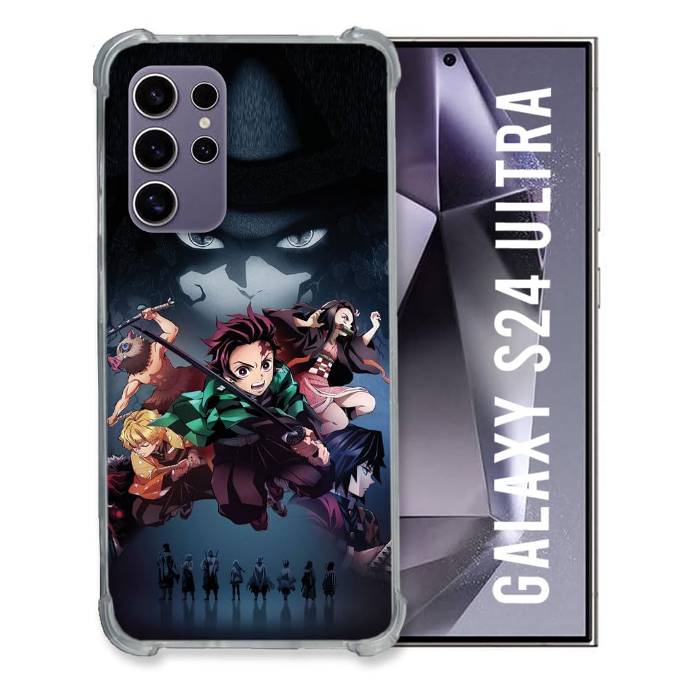 Cokitec Reinforced Case for Samsung Galaxy S24 Ultra Manga Demon Slayer Black