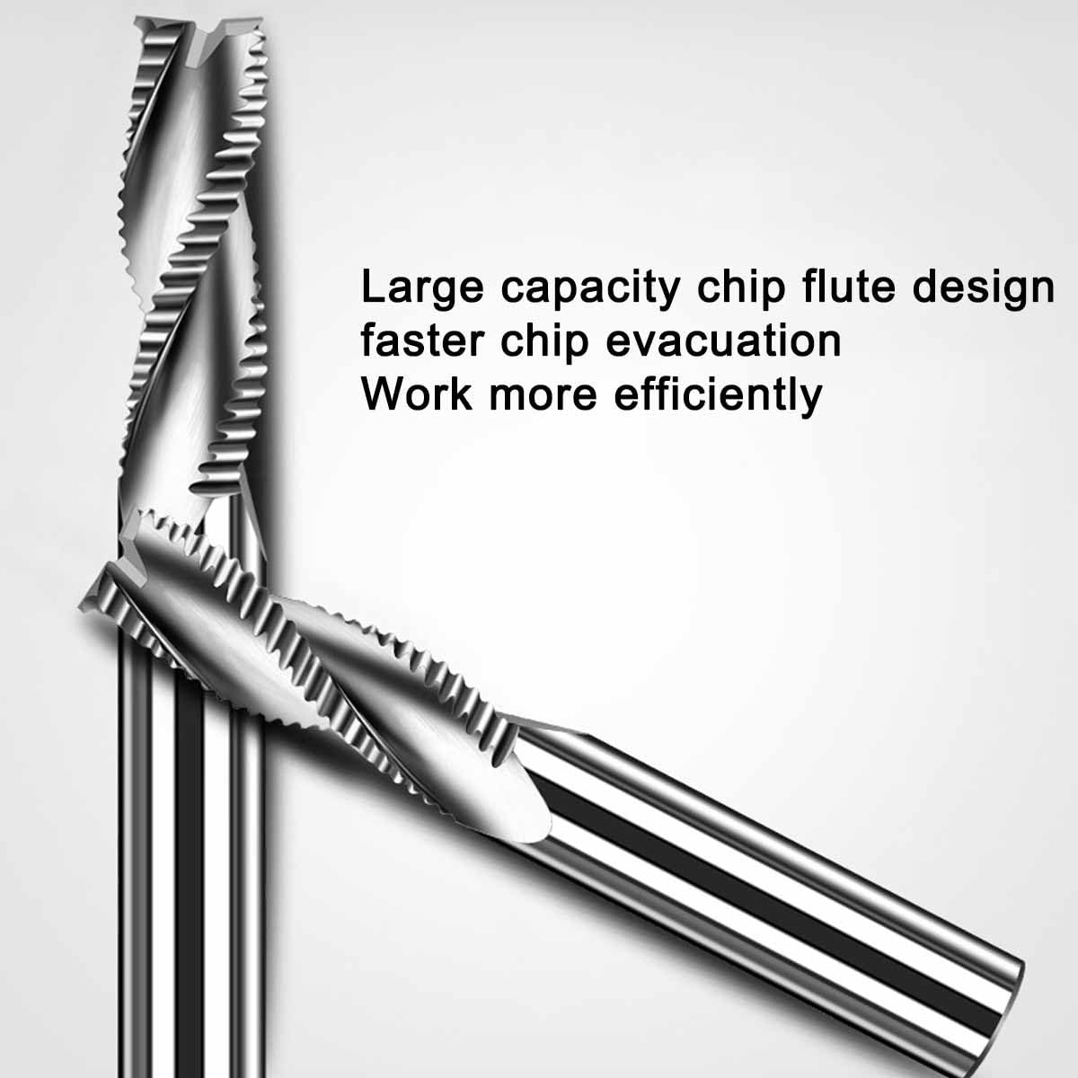 Fresa de desbaste HRC62 de 3 flautas for brocas de enrutador de alta velocidad CNC de acero de tungsteno de aluminio diámetro de corte de 4-16mm (Size : 16 * 55*d16*150)