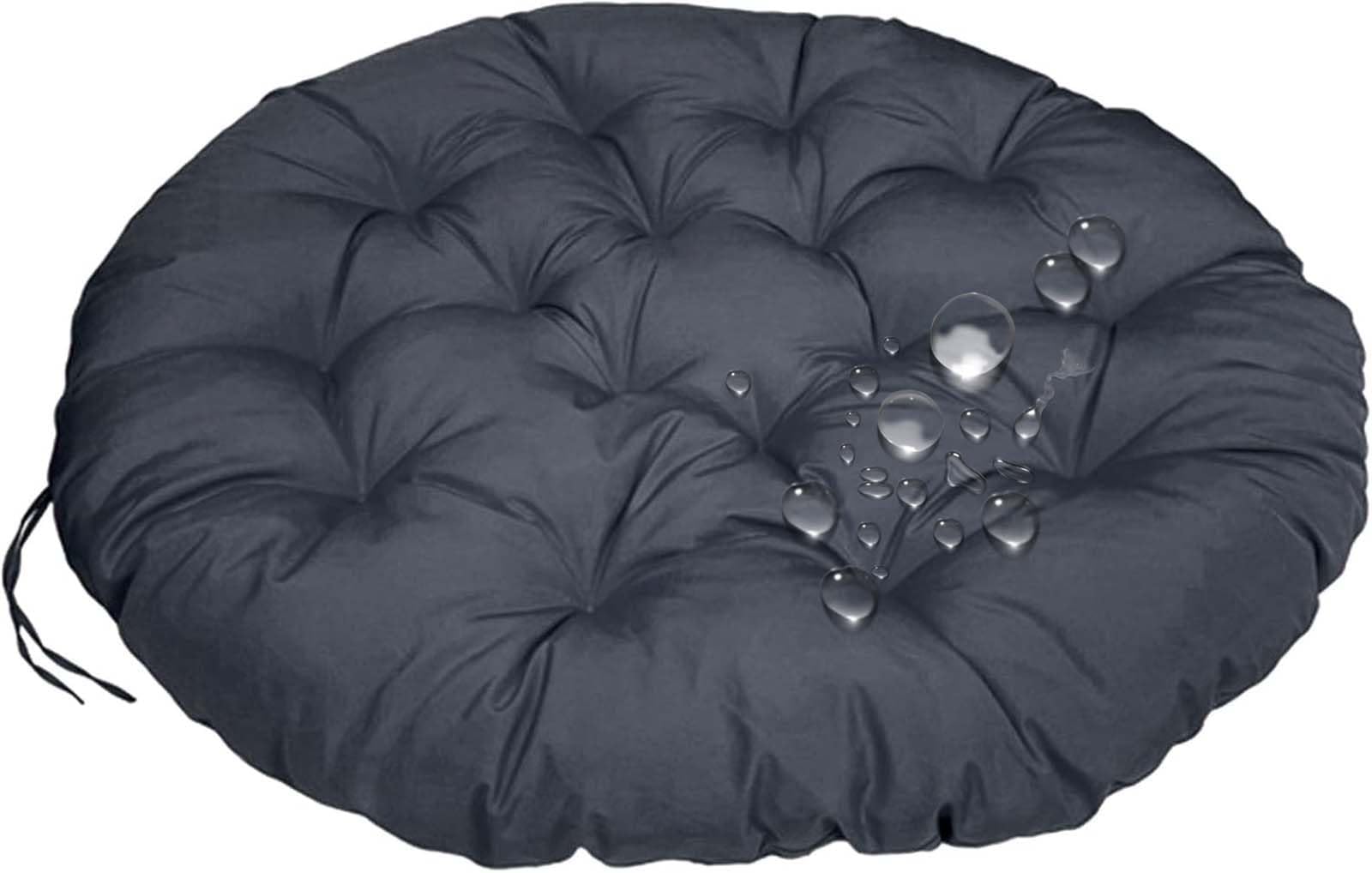 ZTGL Rund Groß Papasan Sitzkissen 160/170/180 cm, Papasansessel Kissen Outdoor Wasserdicht, Verdickt Polster Bodenkissen für Schwenksessel, Indoor Polyrattan Sessel Kissen,Dark Gray,160 * 160CM