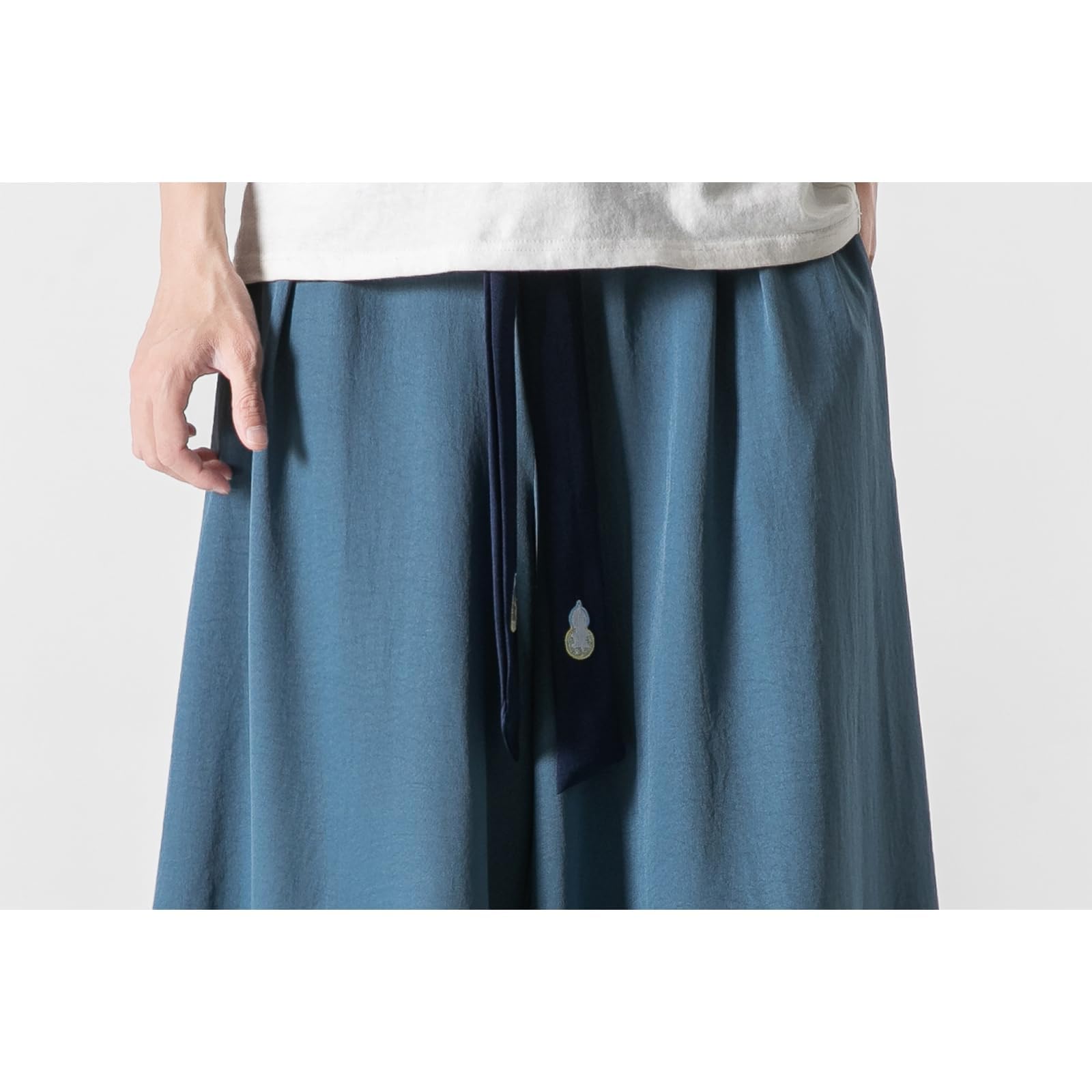 GURUNVANI Pantalones de yoga japoneses de pierna ancha para hombre, pantalones holgados de hip hop