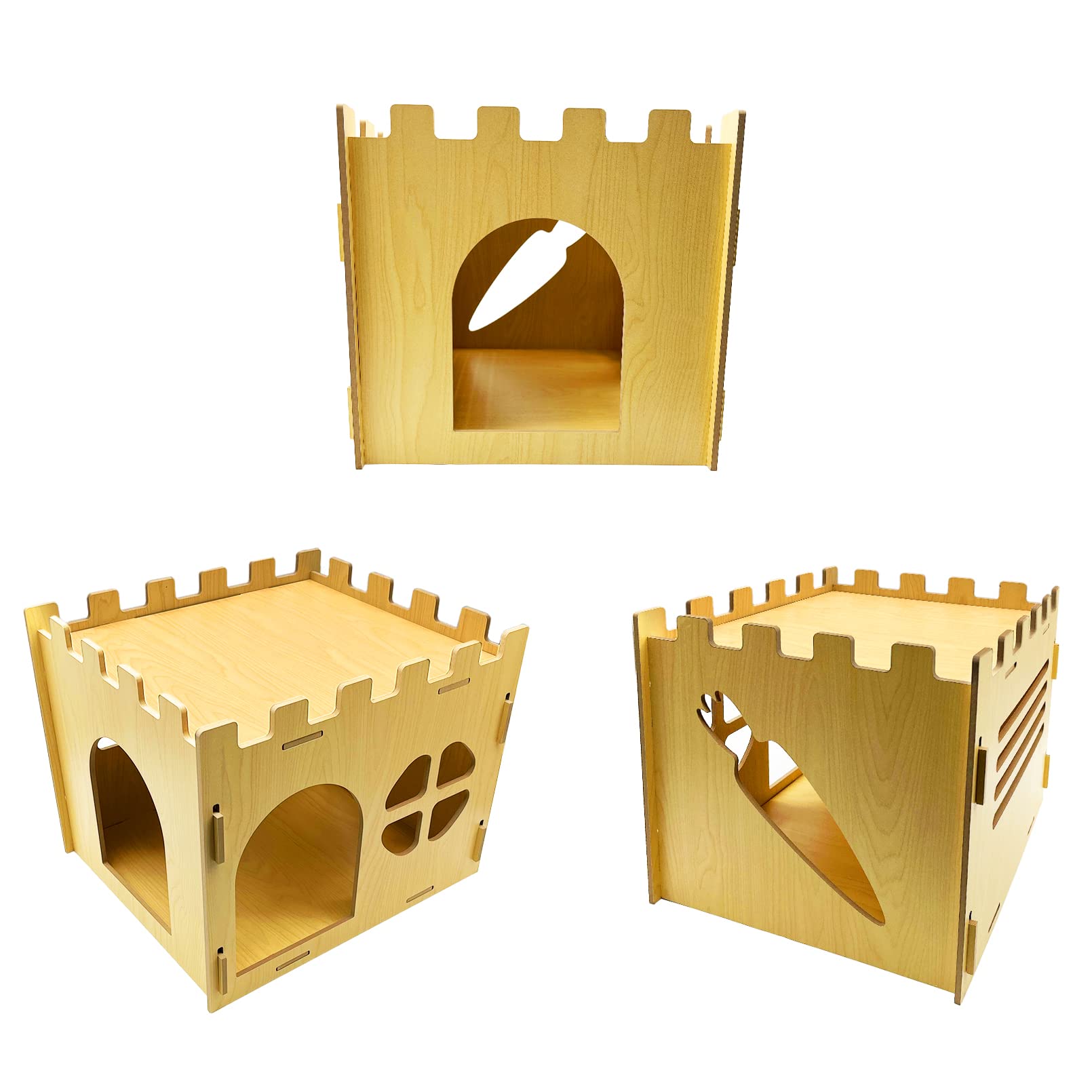 Extra großes, stabiles Hasenhaus, Kaninchenversteck mit Treppe, abnehmbares Spielhaus für Kaninchen, Meerschweinchen, Chinchilla, Igel