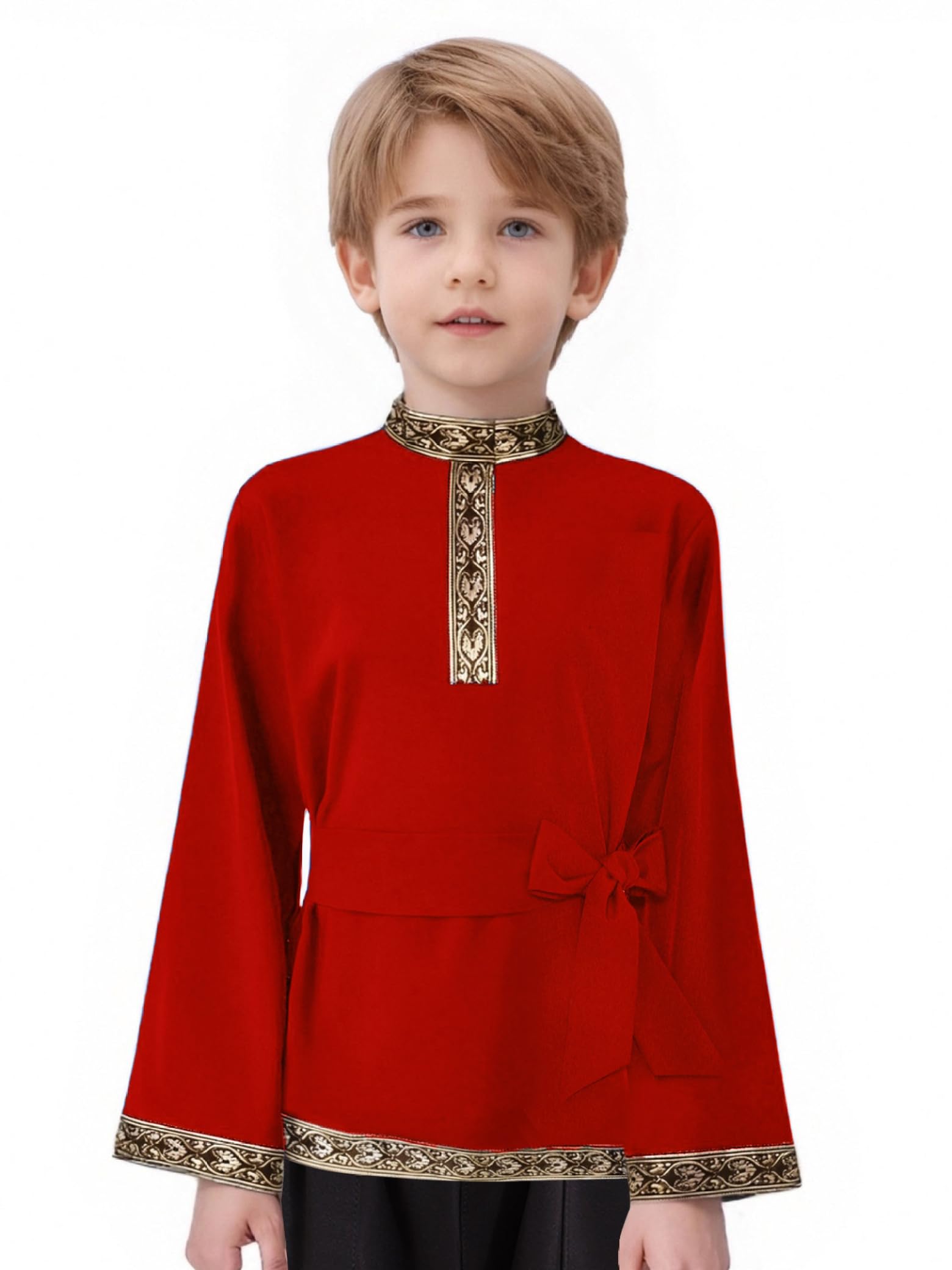 Boys Russian Traditional Costume Russian Long Sleeve Shirt for Halloween Cosplay