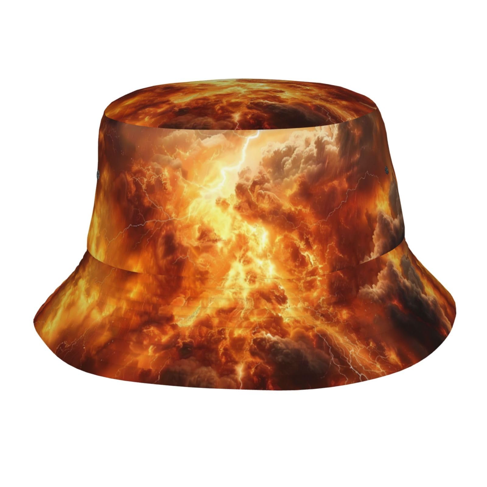 POEZJZW Thunderstorm Printing Bucket Hat Uv Sun Hat Suitable for Gardening, Beach, Camping Fishing Black