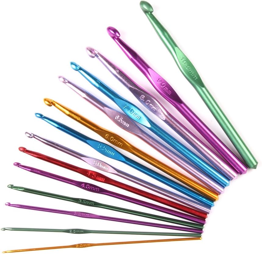Vktech® 14PCS Crochet Hooks Needles Knitwear Weave Craft 2.0-10.0mm Multicolor