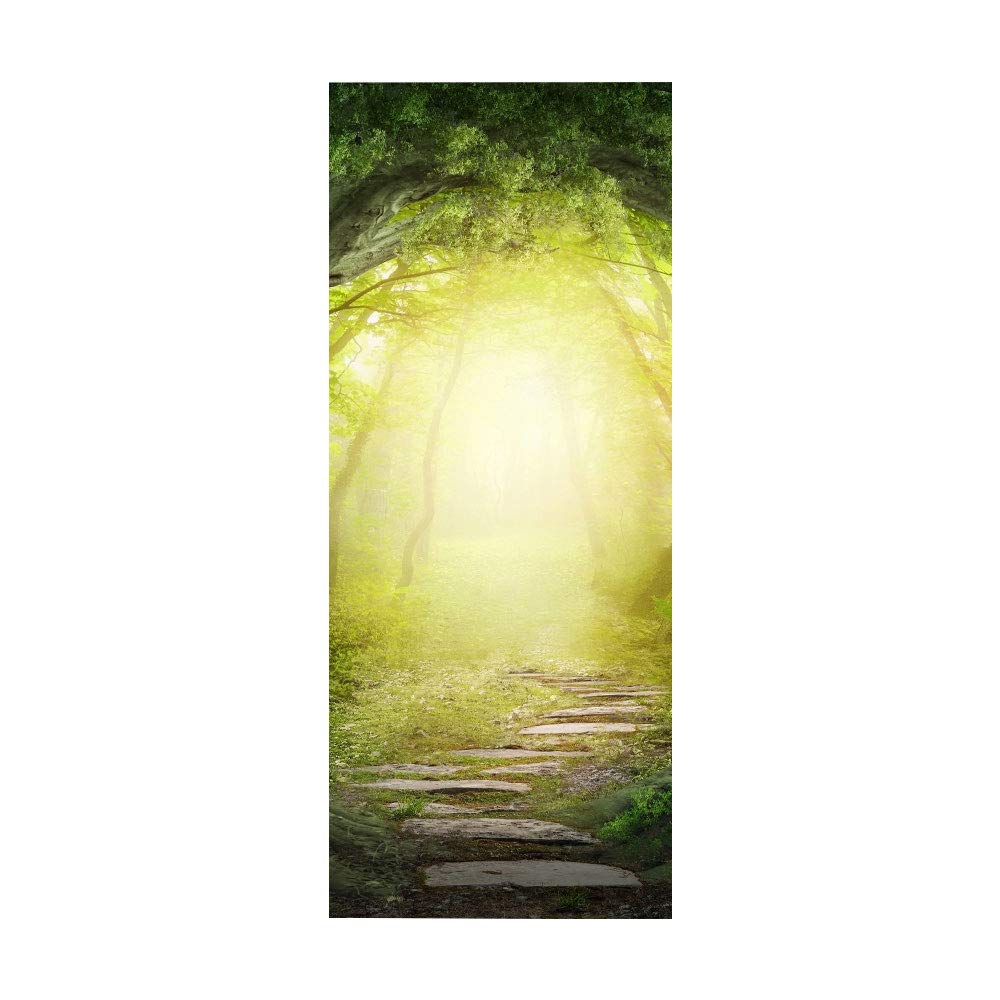 Sticker porte effet 3D bois et soleil pour illuminer un couloir sombre ou une chambre