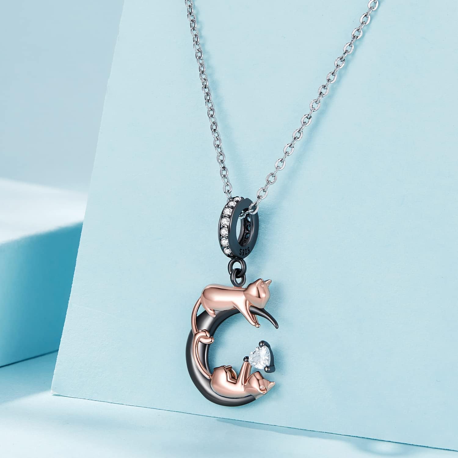 NINGAN 925 Sterling Silver Charm Golden Love Charm Buckle Safety Chain Travel Bead Firefly Dragonfly Pendant, Suitable for Women Bracelet and Necklace as Gift from Mom and Friends