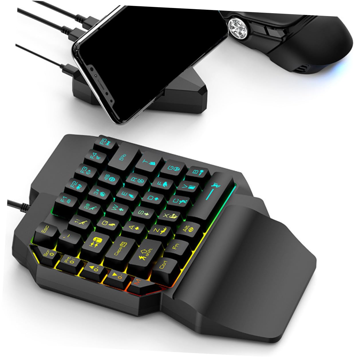 Mobestech Tastiera da Gioco Retroilluminata e Mouse per Computer, Set per Videogiochi con Controllo Preciso, per Intrattenimento Domestico e Gioco per Ragazzo Ragazza