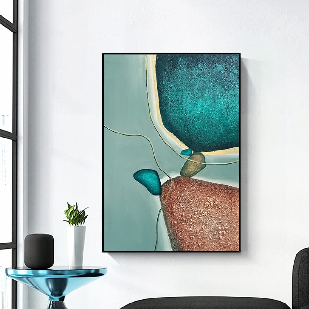 Peinture à l'huile apaisante et texture 3D pour un salon chaleureux