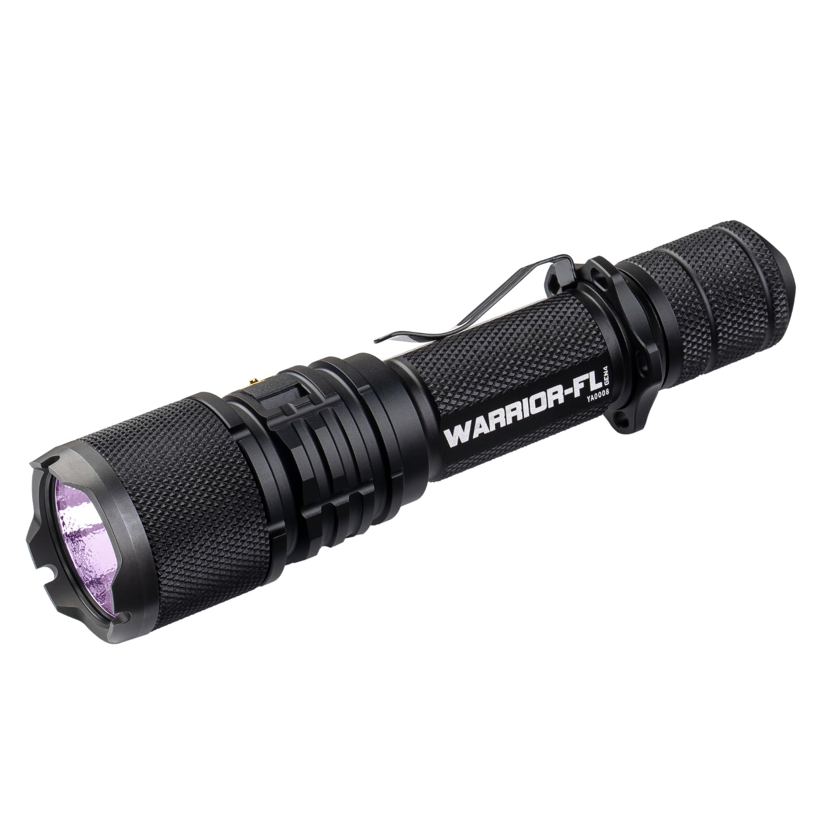 PowerTac Warrior G4-FL 4200LM Tactical Flashlight Rechargeable, High Lumen Light with Holster, Wide Beam, USB & Magnetic Dual Charging, Waterproof Handheld EDC LED Flashlights for Duty and Outdoor Use