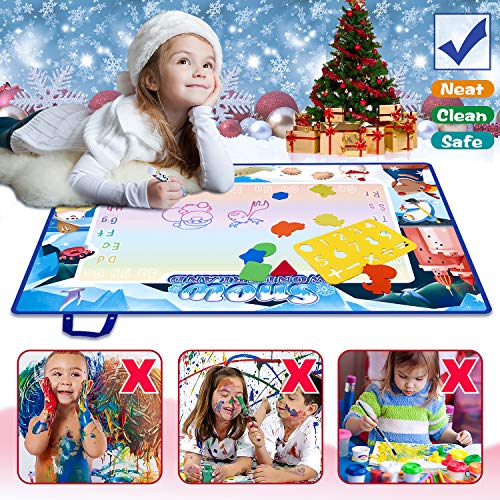 Jionchery Doodle Mat, Large Aqua Magic Water Drawing Mat Toy Gifts for Boys Girls Kids Painting Writing Pad Educational Learning Toys for Toddler - Thumbnail 4
