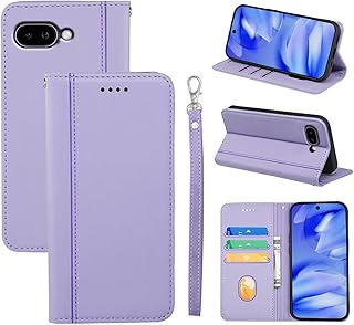 に適用する Google Pixel 9a ケース 手帳型 ピクセル9a 用の ケース手帳型 Pixel 9A 用の 手帳型ケース カバー puレザー 耐摩擦 耐衝撃 全面保護 マグネット式 スタンド機能 カード収納 手触りが良い【内側の黒いTPU】スマホケース スマホカバー(に適用する Google Pixel 9A カバー 手帳型) (パープル)