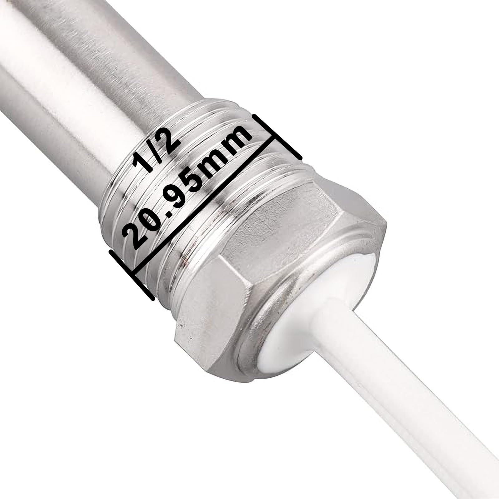 DERNORD 220 V, 2000 W, cartuccia riscaldante con flangia da 1/2", 21 mm, multiuso, asta riscaldante in acciaio inox, lunghezza 30 cm