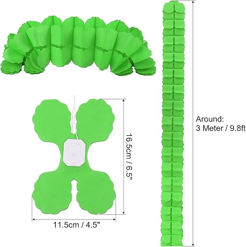 Miniatura 2 de PATIKIL Guirnalda de cuatro hojas de 9.8 pies, paquete de 6 guirnaldas de flores colgantes de papel de seda, serpentinas reutilizables para