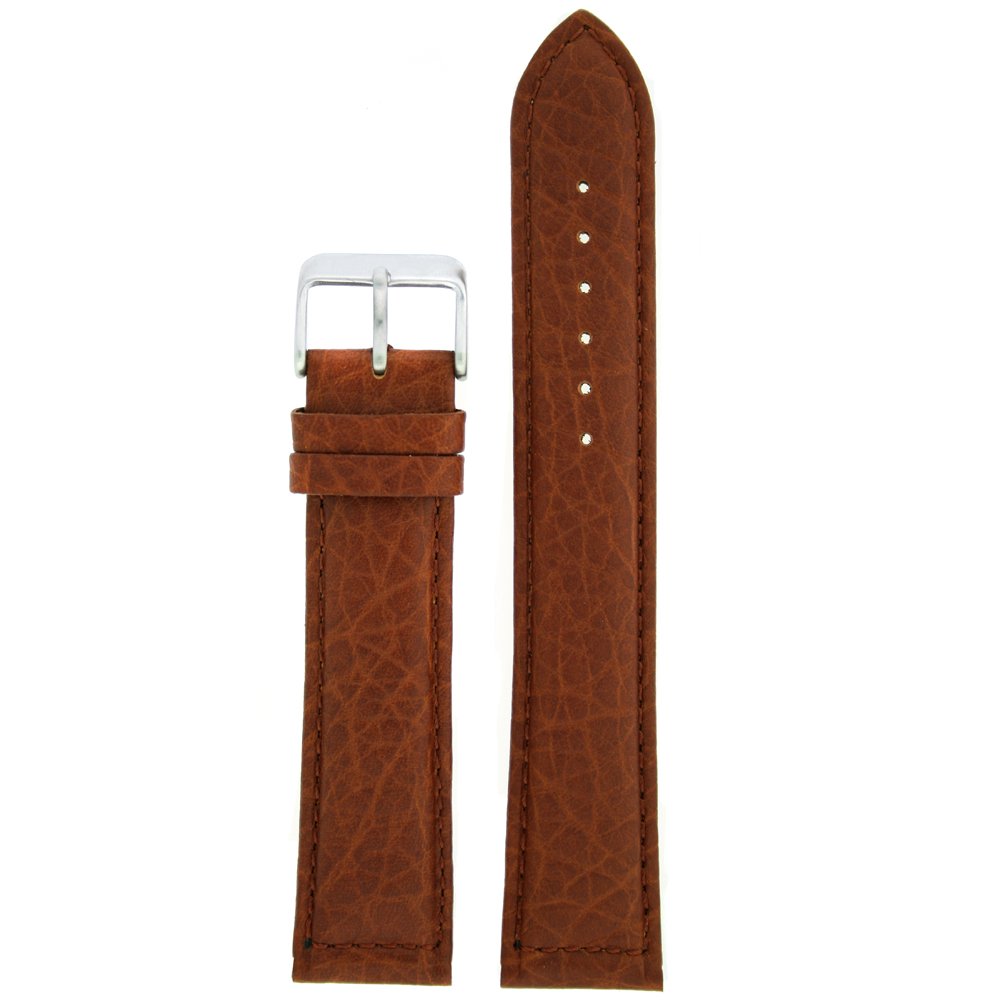 Tech Swiss Extra Long Watch Band Genuine Leather Calfskin Light Brown 18 millimeters