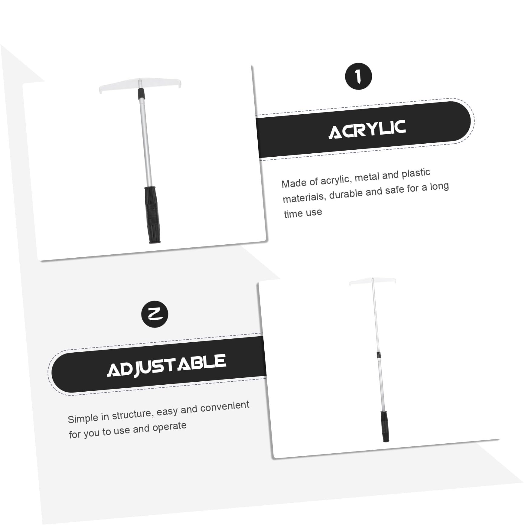 Garneck Collecteur Télescopique Léger Facile à Utiliser Bâton Pratique pour Jetons de Poker en Acrylique pour Accessoires de Jeux de Société
