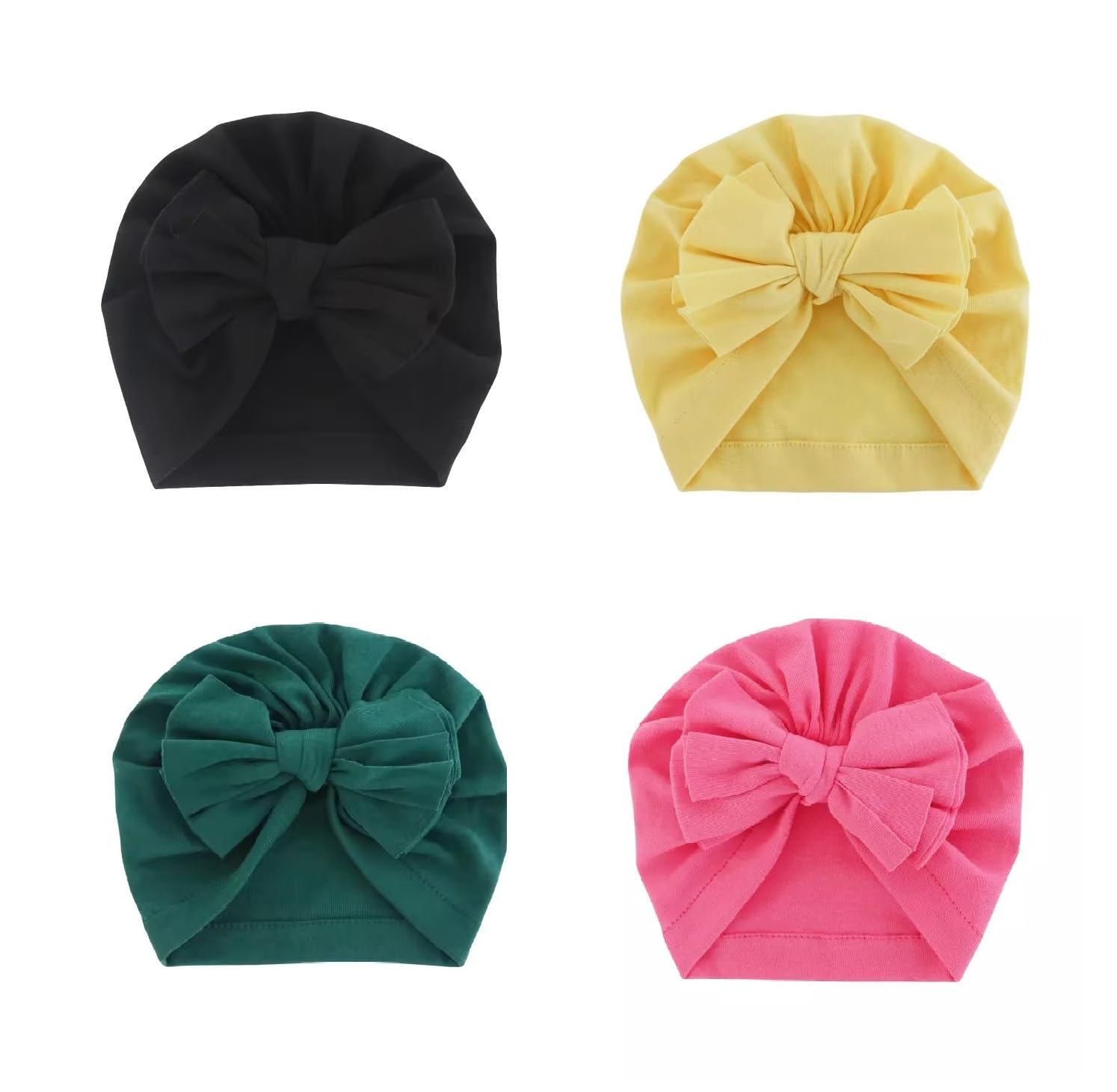 Black Yellow Green Pink Turban Bow Cap for Baby Girl & Baby boy - Baby Cap Perfect for Photoshoot dayout Hospital Cap for ... - Review, Price and Buying Guide